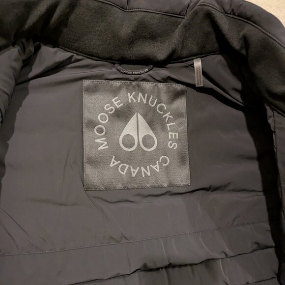 Moose Knuckles Keap Down Bomber Jacket in Black, Large - Picture 7 of 16